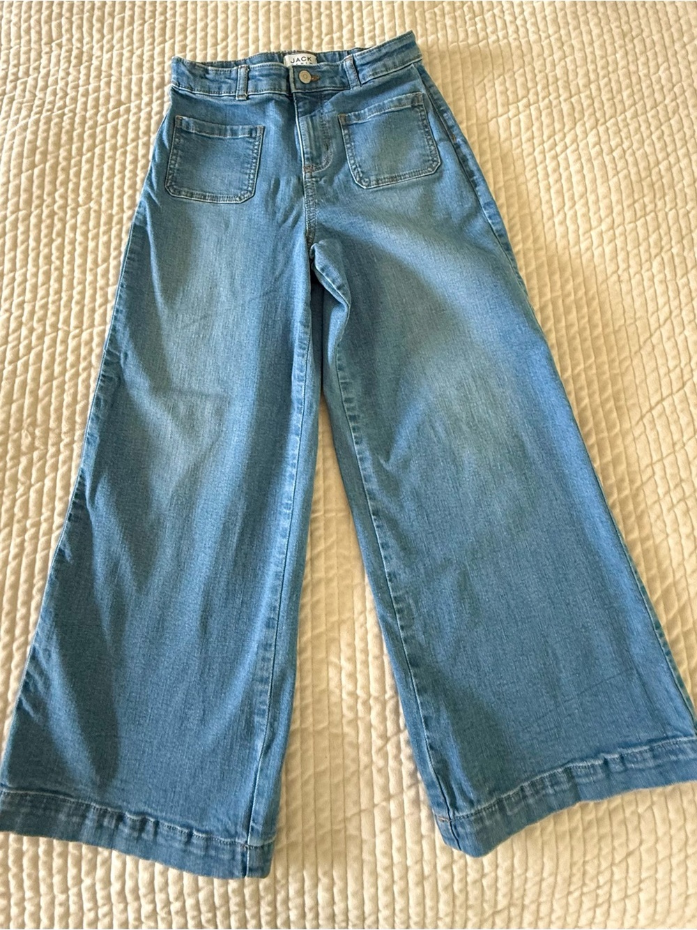Girls Janie & Jack Wideleg Patch Pocket Cropped Jean